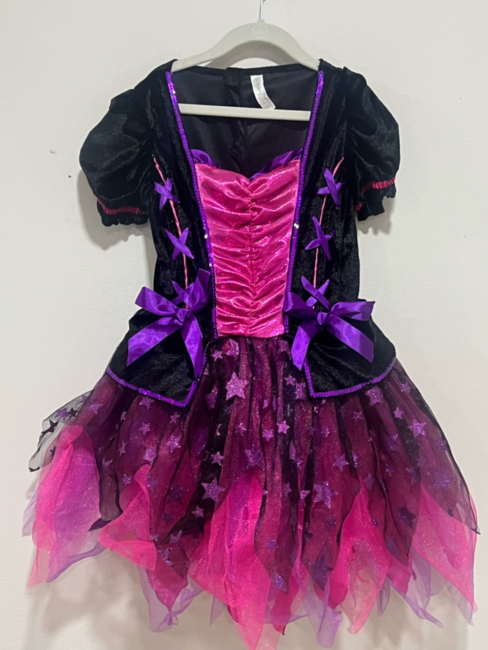 Girls Pink & Purple Star Tulle Witch Costume